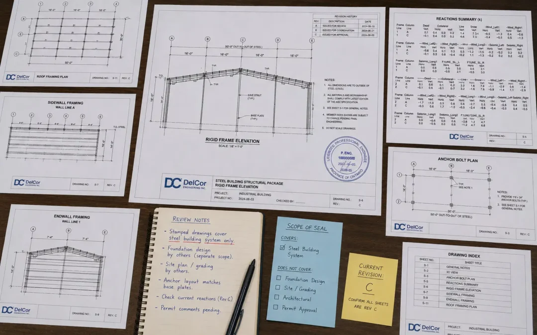 P.Eng Stamped Drawings for Steel Buildings in Canada